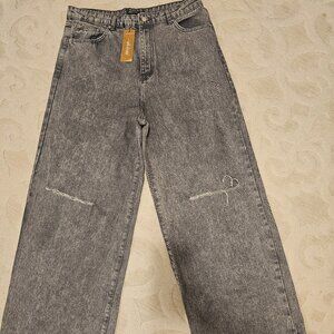 Wide leg  baggy jeans grey -14